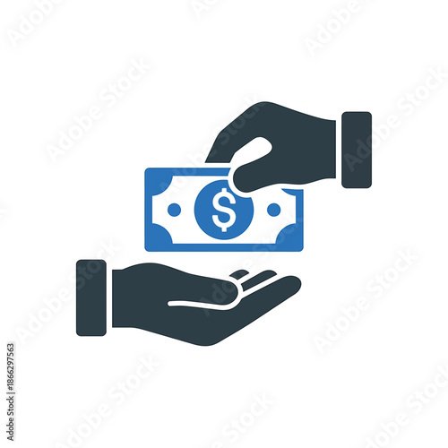 Hand Giving Money to Another Hand Business Transaction Concept