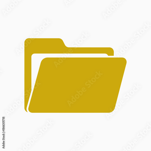 Simple brown folder icon representing digital file organization, document storage, and data management.