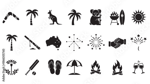 Australian Summer Vacation Icons