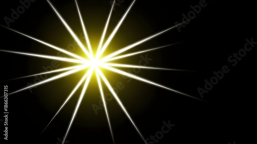 Wallpaper Mural Bright yellow starburst light effect on black background Torontodigital.ca