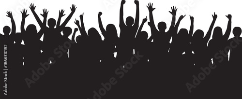 Enthusiastic crowd cheering