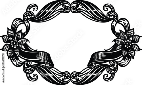 vintage frame with floral ornament