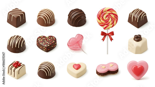 Valentine day set - cute cupid, rabbit, bear, hedgehog, wreath and hearts.  Perfect for scrapbooking, greeting card, party invitation, poster, tag, sticker kit. Vector illustration.