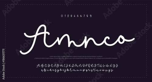 Hand drawn vector alphabet. Modern monoline signature script font. Elegant Signature Font. Best Alphabet Beautiful Calligraphy Signature Font. vector illustration