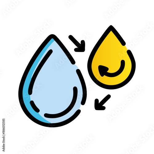 Water drop filtering and cleaning icon