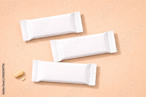 Minimalist Snack Bar Wrapper Mockup Design on Neutral Background