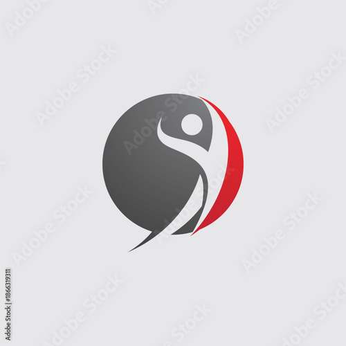 Human character logo sign