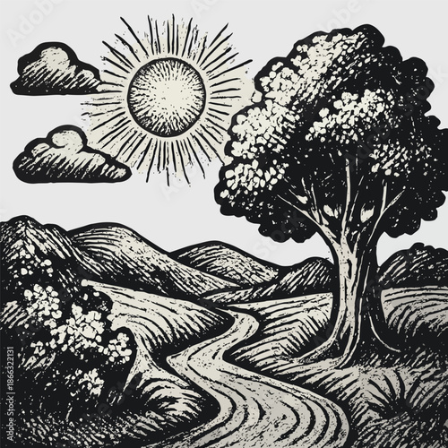 vector illustration of a scenery