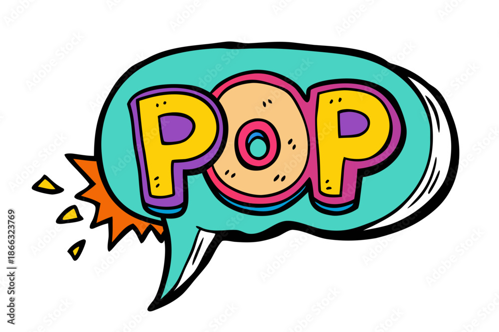Fototapeta premium Pop comic book speech bubbles and POP lettering. Colorful.