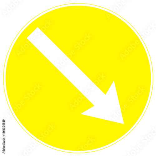 Yellow Diagonal Down Right Arrow Traffic Sign PNG –Circular Mandatory Direction Symbol with Transparent Background Free Download Yellow Diagonal Down Right Arrow Traffic Sign PNG –Circular Mandatory Direction Symbol with Transparent Background - GFXLoad