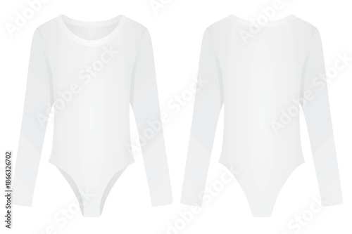 White bodysuit shirt. vector illustration