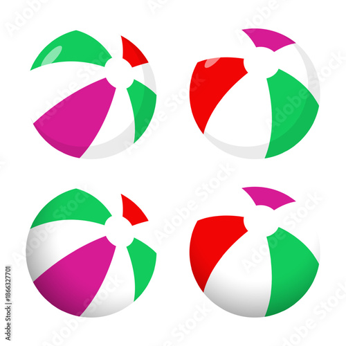 Vector isolated colorful Beach Balls set