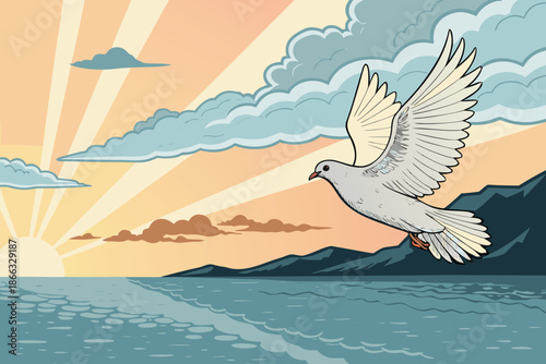 Peace Dove Calm Horizon