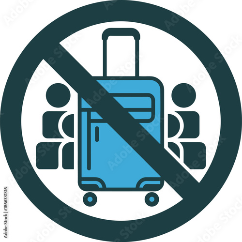 Prohibited travel restrictions vector illustration indicating no luggage allowed and social distancing rules for public health safety during pandemic events global travel ban and quarantine protocols