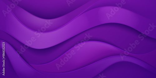 Smooth, flowing purple waves create a dynamic, abstract design with varying shades and depths.