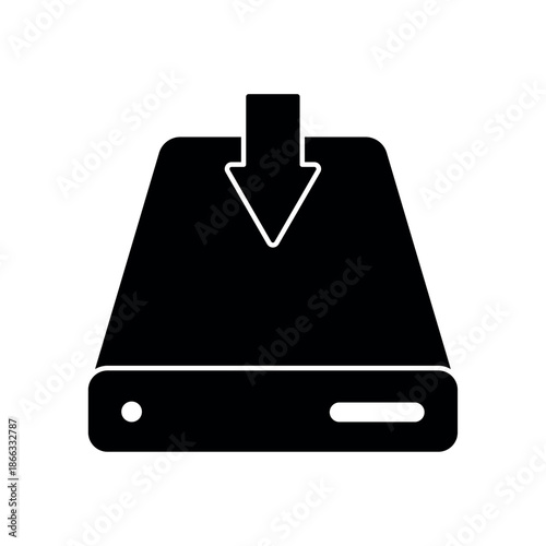 External Hard Drive Disk for Data Backup, isolated on white background.