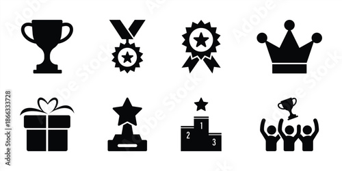 Achievement and Winner Award Icons Set