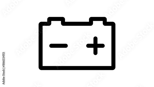 Car accumulator UI icon, electric car battery minimal line vector symbol