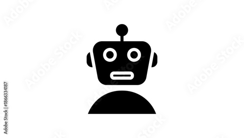 Robot head icon illustration element
