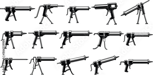 Caulking, Gun, Sealant, Silicone, Tool, Construction, Repair, Adhesive, Equipment, Handtool, Industrial, 