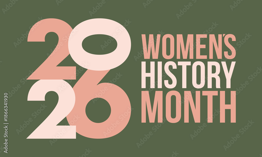 Fototapeta premium Women's History Month. The annual month that highlights the contributions of women to events in history. Celebrated during March in the United States, the United Kingdom, and Australia. Vector poster