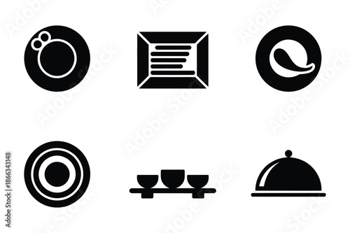 Restaurant Dining and Food Service Hospitality Icons Collection
