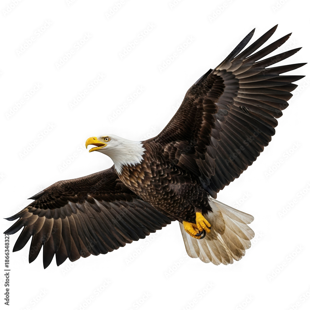 Obraz premium Majestic bald eagle soaring through the sky