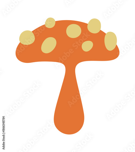 Mushroom boho design abstract element