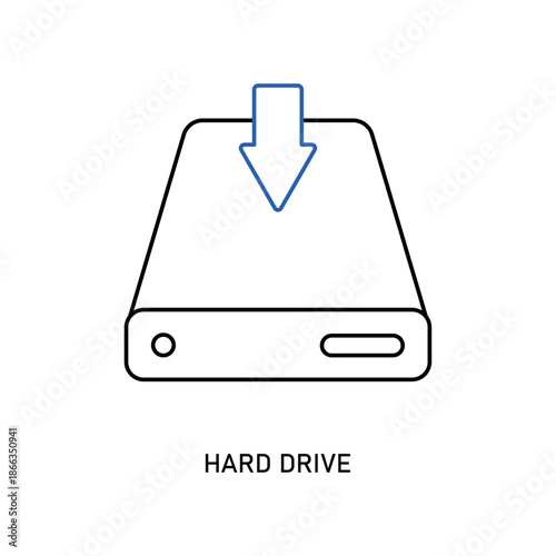 External Hard Drive Disk for Data Backup, isolated on white background.