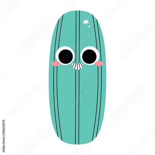 Fresh Cucumber Flat Vector Illustration