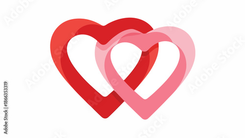 Interlocking Hearts Graphic Symbolizing Love, Romance, and Connection