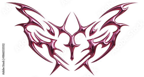 Photos 3d render of pink Cybersigilism ornamental gothic sigil patterns with neo tribal