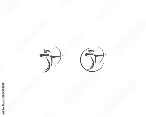 Centaur Archer, mythology creature, Sagitarius Zodiac Sign vector logo icon, fast arch logo from fast archer woman centaur vector for logo, sign, emblem, symbol graphic design vector illustration