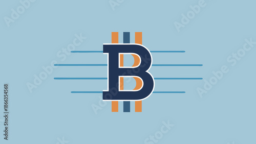 Minimalist Bitcoin logo icon, classic B symbol with double vertical lines, clean flat vector style.
