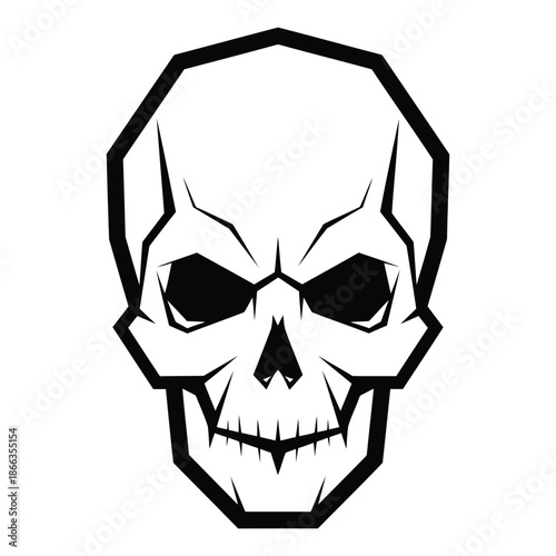 Geometric Skull Logo Minimalist Vector Graphic Resource