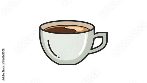 Wallpaper Mural Minimalist vector illustration of a coffee cup with black coffee Torontodigital.ca