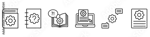 Document vector icon set. technical documentation illustration sign collection. manual symbol.