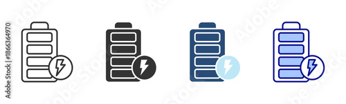 Charging Icon Set. Designed In Multi Style