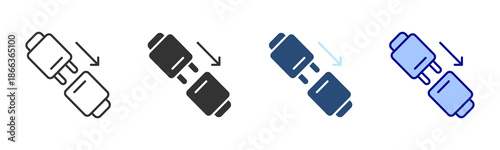 Connector Icon Set. Designed In Multi Style