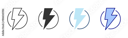 Free Download Bolt Icon Set. Designed In Multi Style - GFXLoad