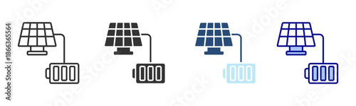 Solar Energy Icon Set. Designed In Multi Style