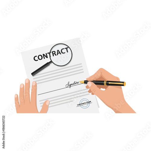 Hand Signing Contract with Fountain Pen.
