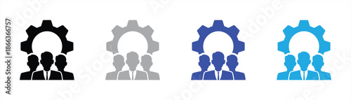 Management Team and Organizational Leadership Icon Set