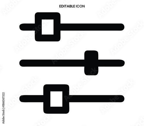 Black and white illustration of slider bars and square handles representing adjustable settings