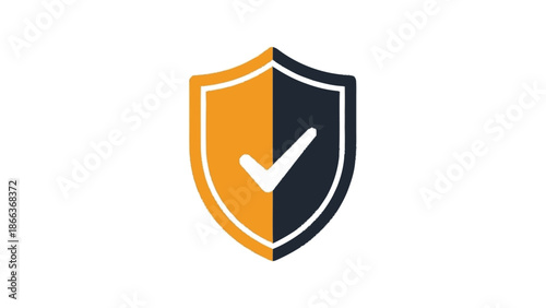 Shield with Checkmark Icon Representing Security and Protection.