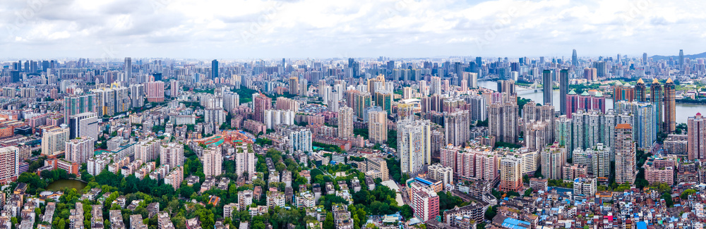 Fototapeta premium Guangzhou Haizhu District Aerial Panorama - Urban Skyline and Architecture