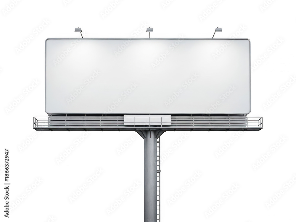Obraz premium Blank billboard advertising sign isolated on transparent background