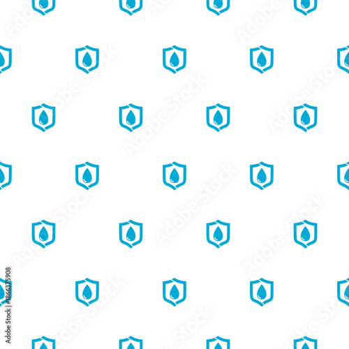 Waterproof icon, Water resistant seamless pattern isolated on white background