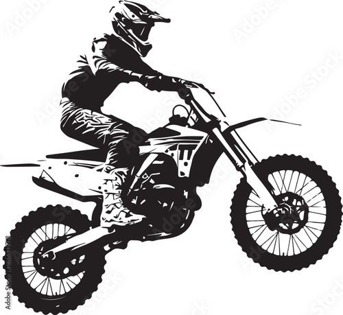 Motocross rider in action on dirt bike