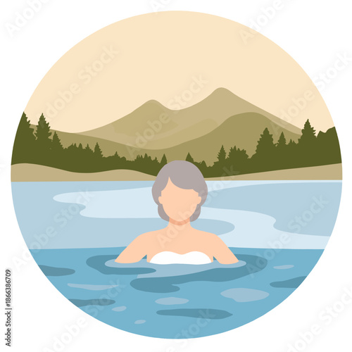 Elderly woman presenting papers to an attentive group of students . Elderly set